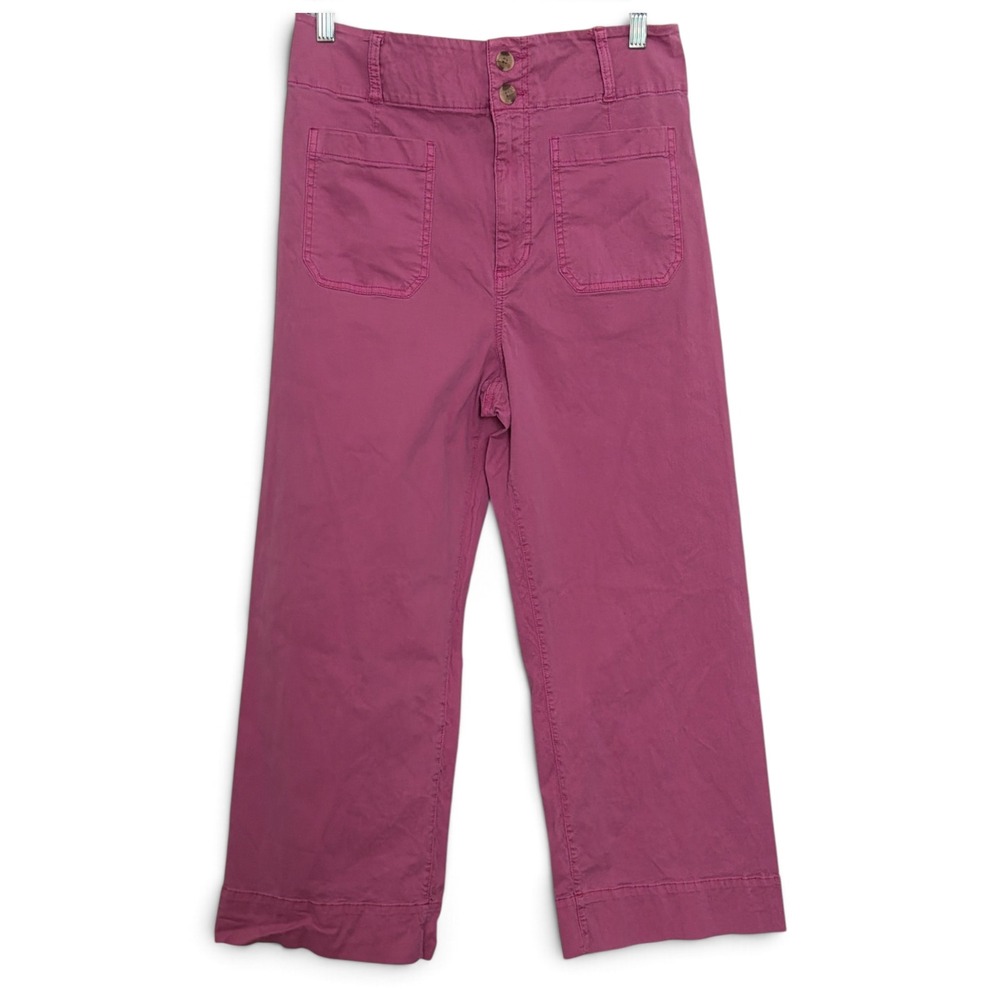 Lauren Conrad  Womens High Rise Wide Leg Utility Pants Pink Berry Size 12